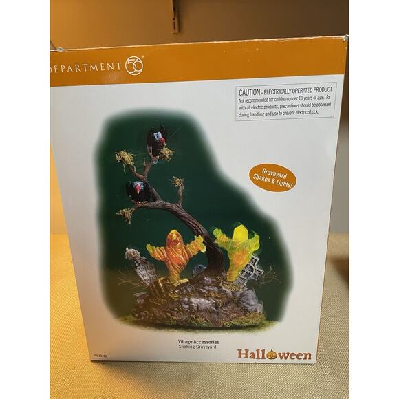 Dept 56 Halloween Village Ghost Shaking Graveyard Light up motion In Box - Picture 10 of 10